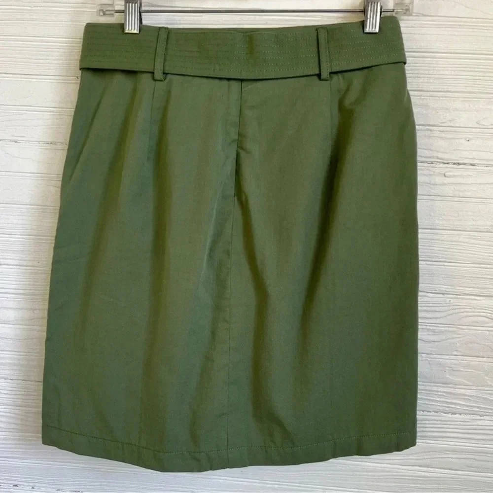 J. Crew Factory Olive Green Belted Utility Skirt